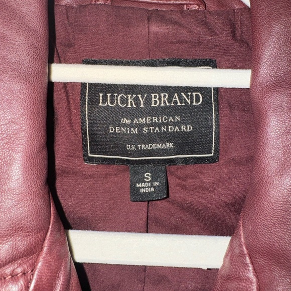 Lucky Brand Burgundy 100% Lamb Leather Jacket - Picture 5 of 7
